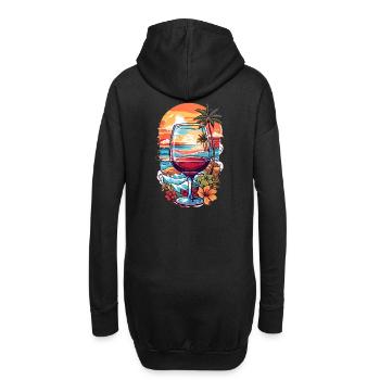 Verre de vin de plage - Sweat-shirt à capuche long Femme - noir - Dos