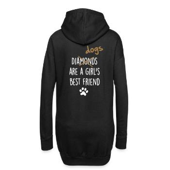 dogs girls best friend - Hoodie-Kleid - Schwarz - Hinten