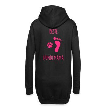 Beste Hundemama - Hoodie-Kleid - Schwarz - Hinten