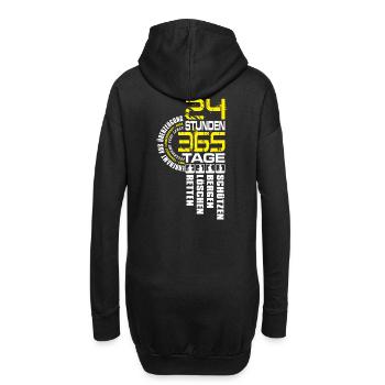 Feuerwehr - 24 Tage 365 Stunden - Hoodie-Kleid - Schwarz - Hinten