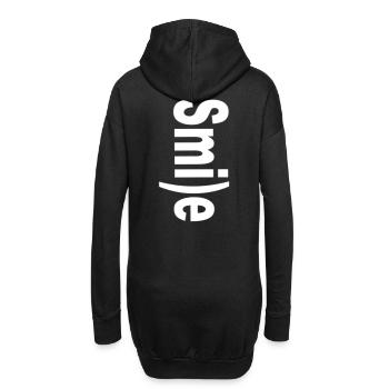 Smile :) - Hoodie-Kleid - Schwarz - Hinten