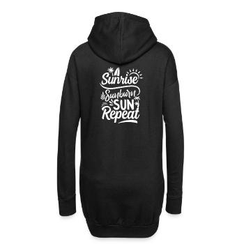 Motif de lever de soleil avec répétition - Sweat-shirt à capuche long Femme - noir - Dos