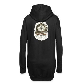 Stay On Your Own Path | Compass Design - Hoodie-Kleid - Schwarz - Hinten