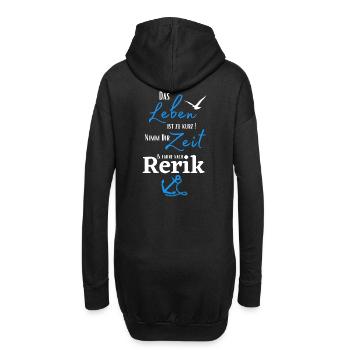 Rerik-Das Leben ist zu kurz.../Ostseebad Rerik - Hoodie-Kleid - Schwarz - Hinten