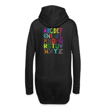 Le drôle ABC - Alphabet de A à Z - Retour à l’école - Sweat-shirt à capuche long Femme - noir - Dos