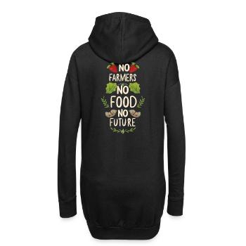 No Farmers No Food No Future Bauer Landwirt - Hoodie-Kleid - Schwarz - Hinten