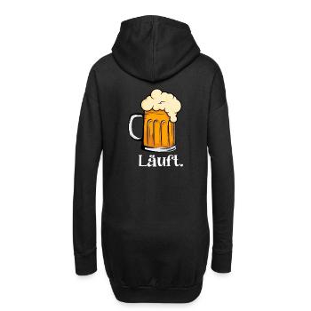 Läuft Beer - Hoodie-Kleid - Schwarz - Hinten