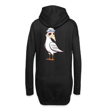 maritim Möwe Möwen Halloween Seefahrt - Hoodie-Kleid - Schwarz - Hinten