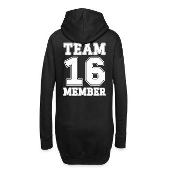 Team Member 16 - Hoodie-Kleid - Schwarz - Hinten