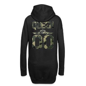King - Queen Geschenk Geschenkidee - Hoodie-Kleid - Schwarz - Hinten