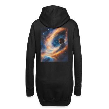 Gott transzendiert in Sternenstaub - Hoodie-Kleid - Schwarz - Hinten