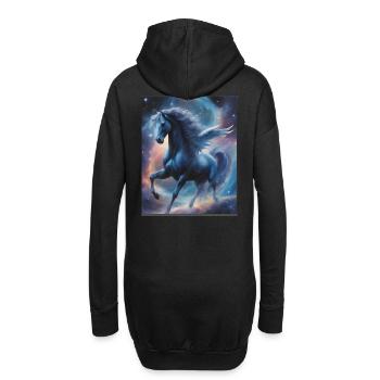 Pegasos (Pegasus) im Weltall - Weltenwanderer - Hoodie-Kleid - Schwarz - Hinten