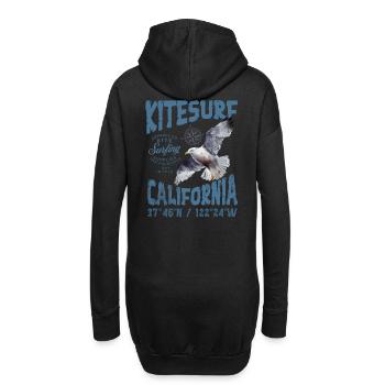 Kitesurf en Californie - Sweat-shirt à capuche long Femme - noir - Dos