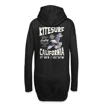 Kitesurfen in Kalifornien - Hoodie-Kleid - Schwarz - Hinten