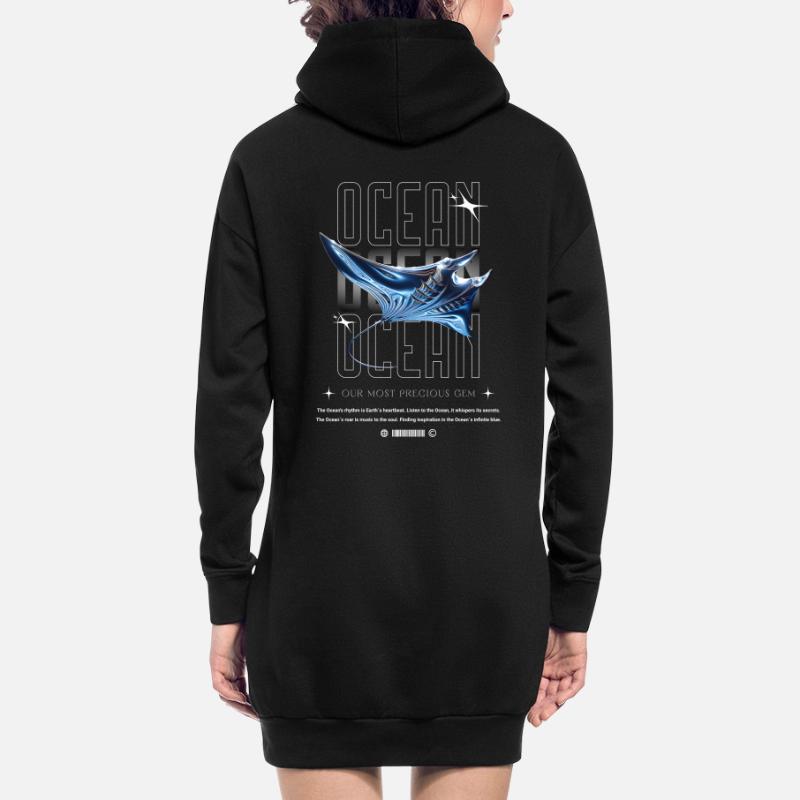 Ocean Manta Precious Treasure Hoodie Dress