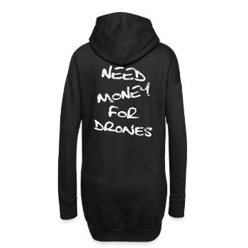 Need Money For Drones - Hoodie-Kleid - Schwarz - Hinten