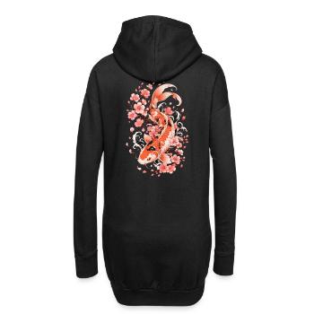 Koi Sakura Flow - Hoodie-Kleid - Schwarz - Hinten