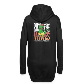 Ride the waves Teahupoo Tahiti - Sweat-shirt à capuche long Femme - noir - Dos