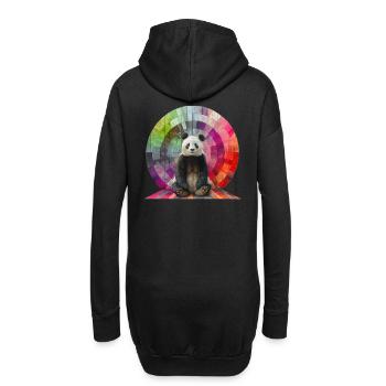 Panda devant l’arc-en-ciel / pour les amoureux des animaux - Sweat-shirt à capuche long Femme - noir - Dos