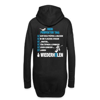Fallschirmspringen/Fallschirmspringer/Fallschirm - Hoodie-Kleid - Schwarz - Hinten