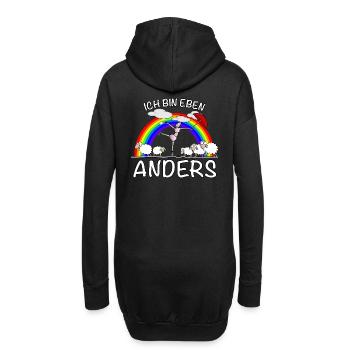 Ich bin anders - Hoodie-Kleid - Schwarz - Hinten
