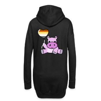 Hippo Ballon Gay Bear Pride - Hoodie-Kleid - Schwarz - Hinten
