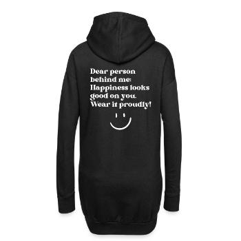 Citations motivantes et inspirantes - Bonheur - Sweat-shirt à capuche long Femme - noir - Dos