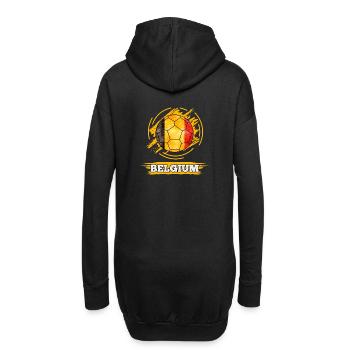 Drapeau du pays de football de la Belgique - Sweat-shirt à capuche long Femme - noir - Dos