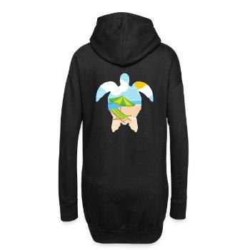 Summer Turtle / Schildkröte / Sommer / Sonne - Hoodie-Kleid - Schwarz - Hinten