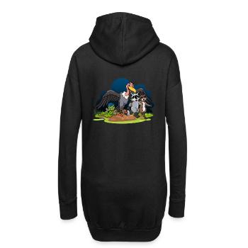 Stolzer Katzen Papa - Hoodie-Kleid - Schwarz - Hinten