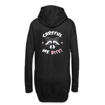Waschbär - Vorsicht ich beiße - Hoodie-Kleid - Schwarz - Hinten