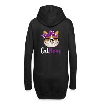 Maman de chat / maman de chats - Sweat-shirt à capuche long Femme - noir - Dos