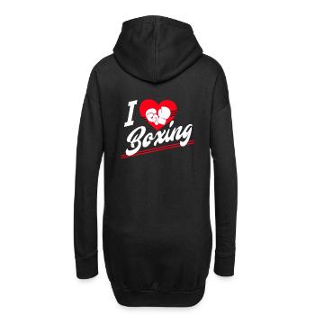 J'adore la boxe - Sweat-shirt à capuche long Femme - noir - Dos