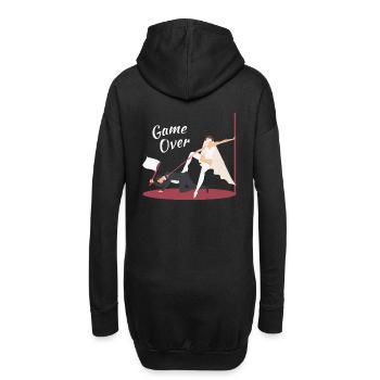 JGA Married - Game Over Bride - Bachelor - Hoodie-Kleid - Schwarz - Hinten