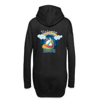 Einhörner wurden 2003 geboren - Hoodie-Kleid - Schwarz - Hinten