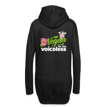 Vegan pour les sans voix (vache) - Sweat-shirt à capuche long Femme - noir - Dos