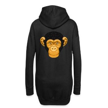 Affe Schimpanse Äffchen - Hoodie-Kleid - Schwarz - Hinten
