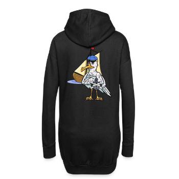 Seefahrer Seemann Schifffahrt maritim Kapitän Ahoi - Hoodie-Kleid - Schwarz - Hinten