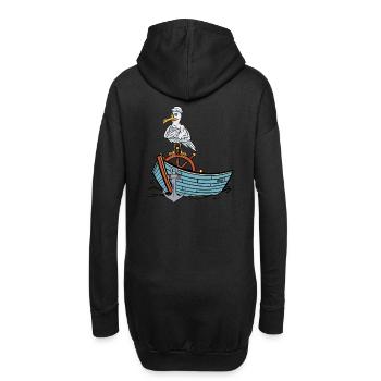 Mouette Sailor Bateau Maritime Sailor Ahoy - Sweat-shirt à capuche long Femme - noir - Dos