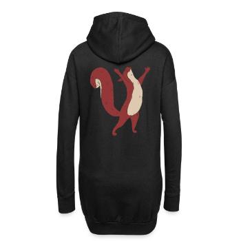 Eichhörnchen Kind Waldtiere - Hoodie-Kleid - Schwarz - Hinten