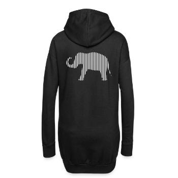 Elephant en bandes - Sweat-shirt à capuche long Femme - noir - Dos