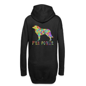 Pyrenäen-Sennenhund, vollständig anpassbar nach Wunsch - Hoodie-Kleid - Schwarz - Hinten