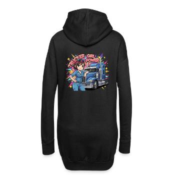 Trucker Girl Power - Hoodie-Kleid - Schwarz - Hinten
