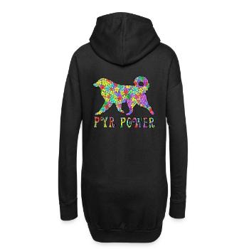 Pyrenäen-Sennenhund, vollständig anpassbar nach Wunsch - Hoodie-Kleid - Schwarz - Hinten