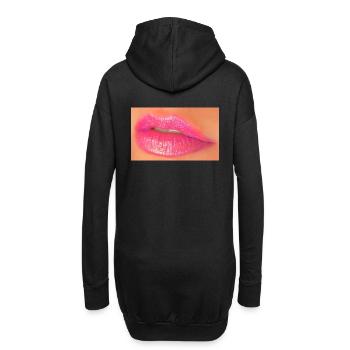 Pink lips - Hoodie-Kleid - Schwarz - Hinten