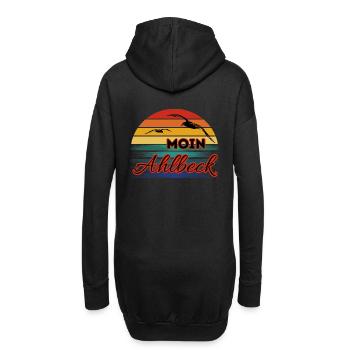 Moin Ahlbeck mit Möwe im Retro Style-Ahlbeck - Hoodie-Kleid - Schwarz - Hinten
