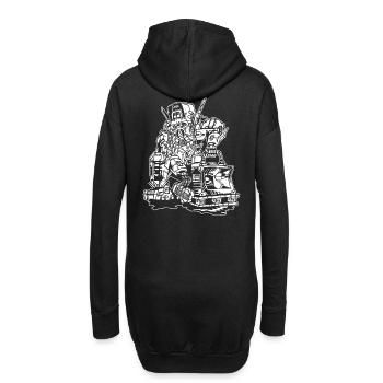 one man teknival - Hoodie-Kleid - Schwarz - Hinten
