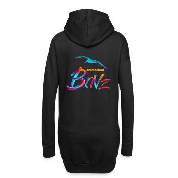 Binz-Ostseebad-Möwe - Hoodie-Kleid - Schwarz - Hinten