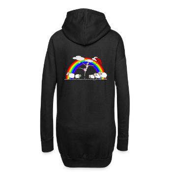 Tanzendes Schaf - Hoodie-Kleid - Schwarz - Hinten