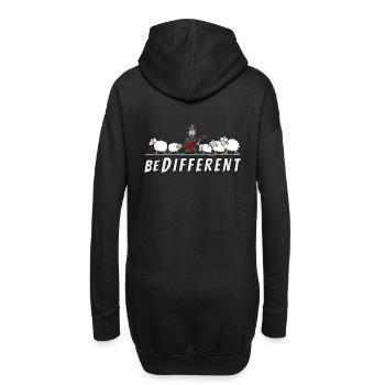 Hardrock Schaf - be different - Hoodie-Kleid - Schwarz - Hinten
